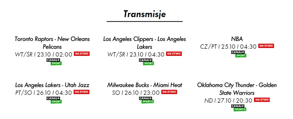 NBA w&nbsp;TV Canal+ Sport