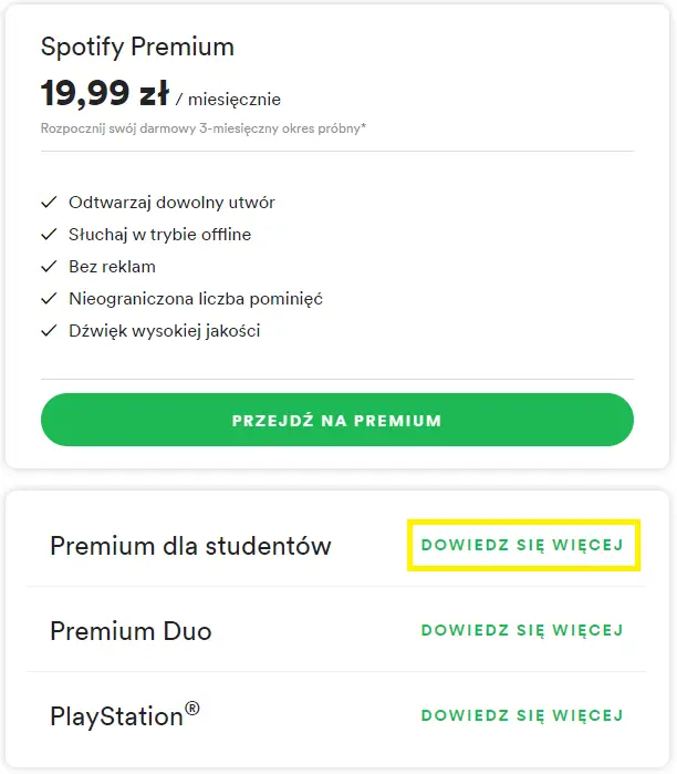 jak założyć konto spotify premium przez internet